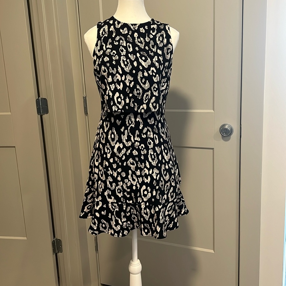 Banana Republic Black Leopard Dress Size 0
